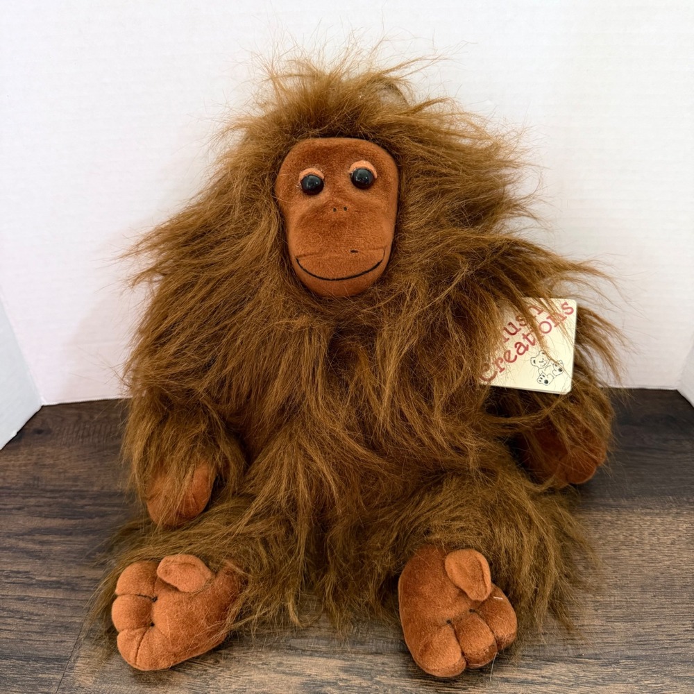 Plush Creations Ollie‎ Orangutan 13" Brown Shaggy Fur Stuffed Animal 1117T 1997